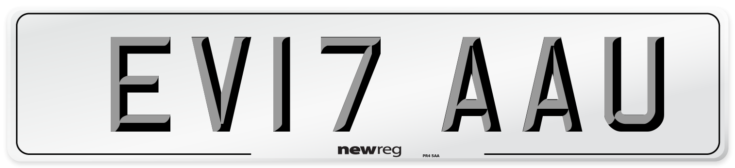 EV17 AAU Number Plate from New Reg